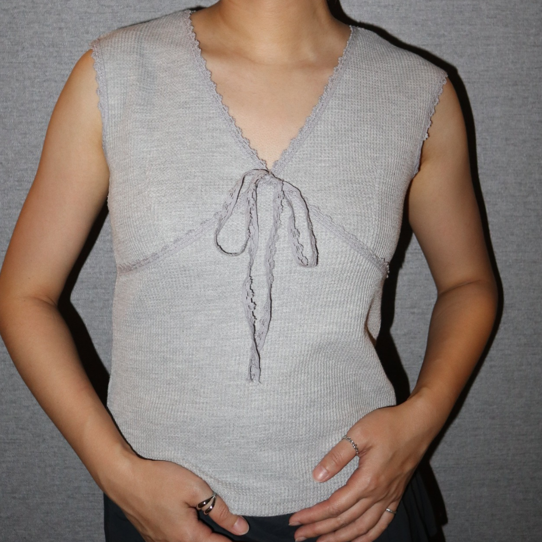 WAFFLE RIBBON TOP (3 colours)