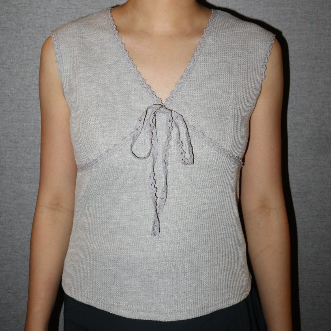 WAFFLE RIBBON TOP (3 colours)