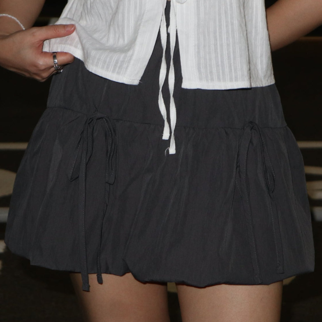 DOUBLE RIBBON BUBBLE SKIRT (2 colours)