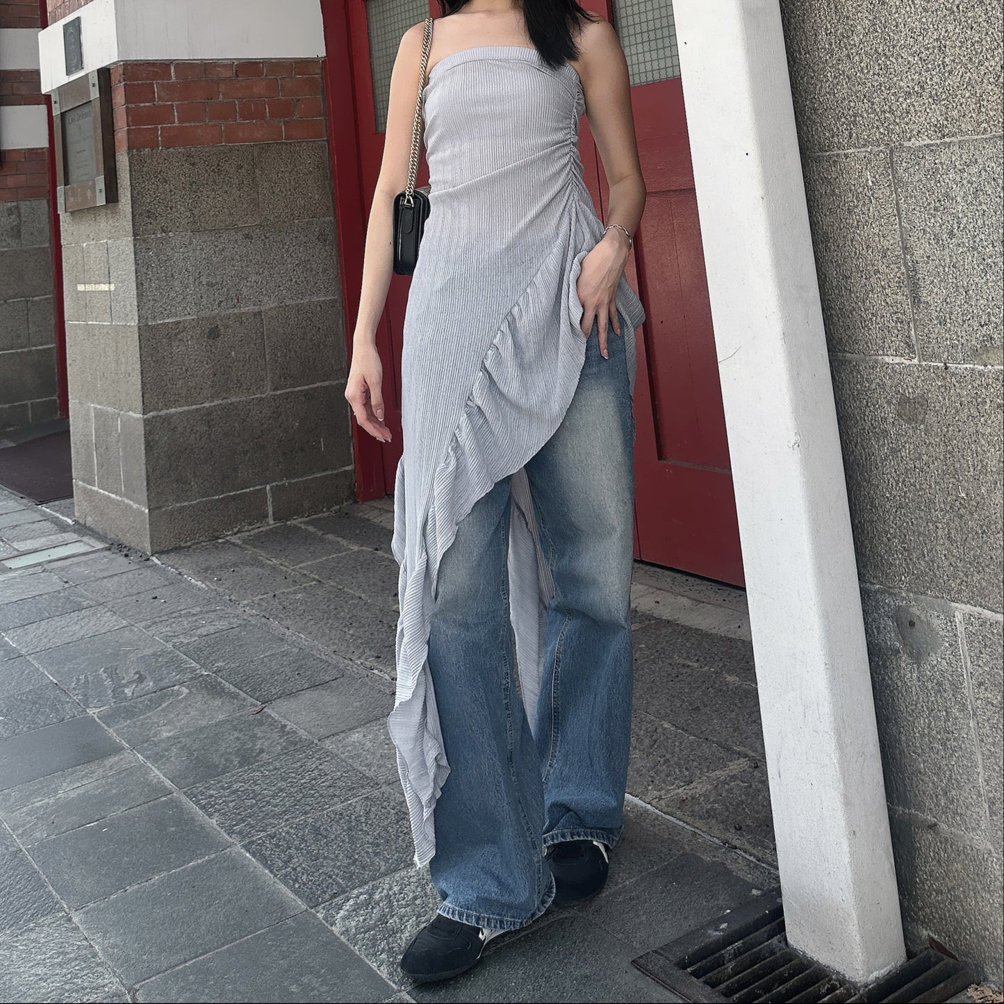 ASYMMETRICAL FLOWY TUBE TOP (3 colours)
