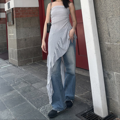 ASYMMETRICAL FLOWY TUBE TOP (3 colours)